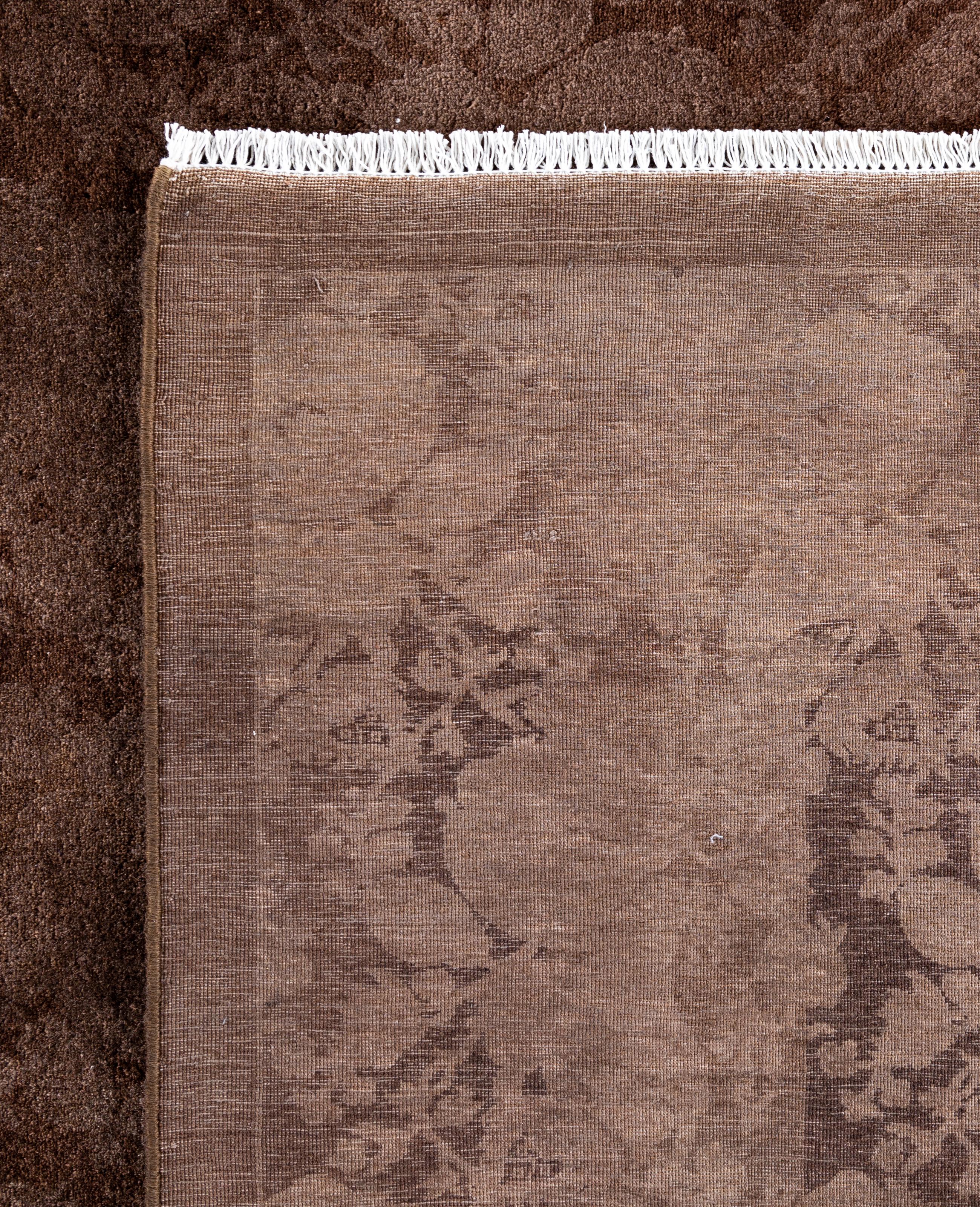Alfombra cuadrada Overdyed One-of-a-Kind de lana beige 12' 1