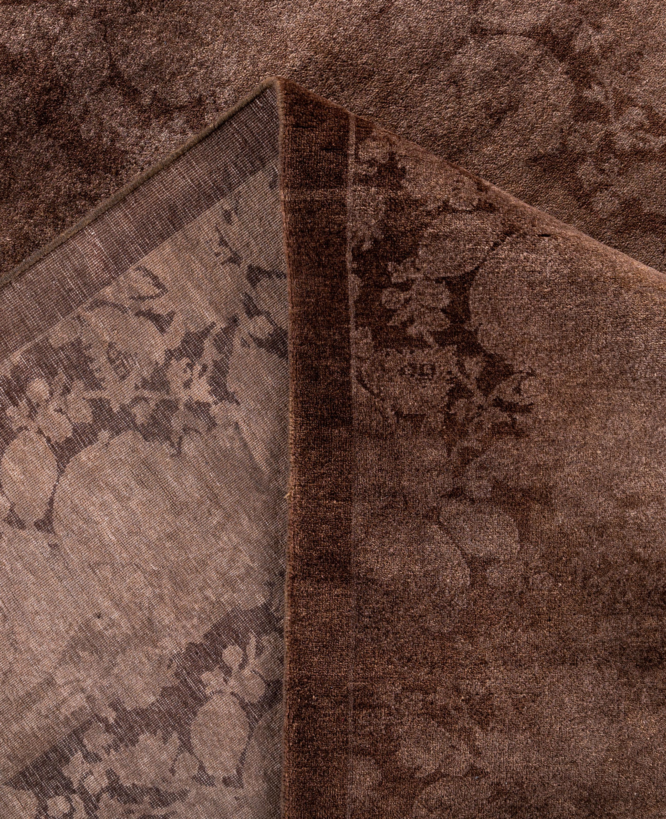 Alfombra cuadrada Overdyed One-of-a-Kind de lana beige 12' 1