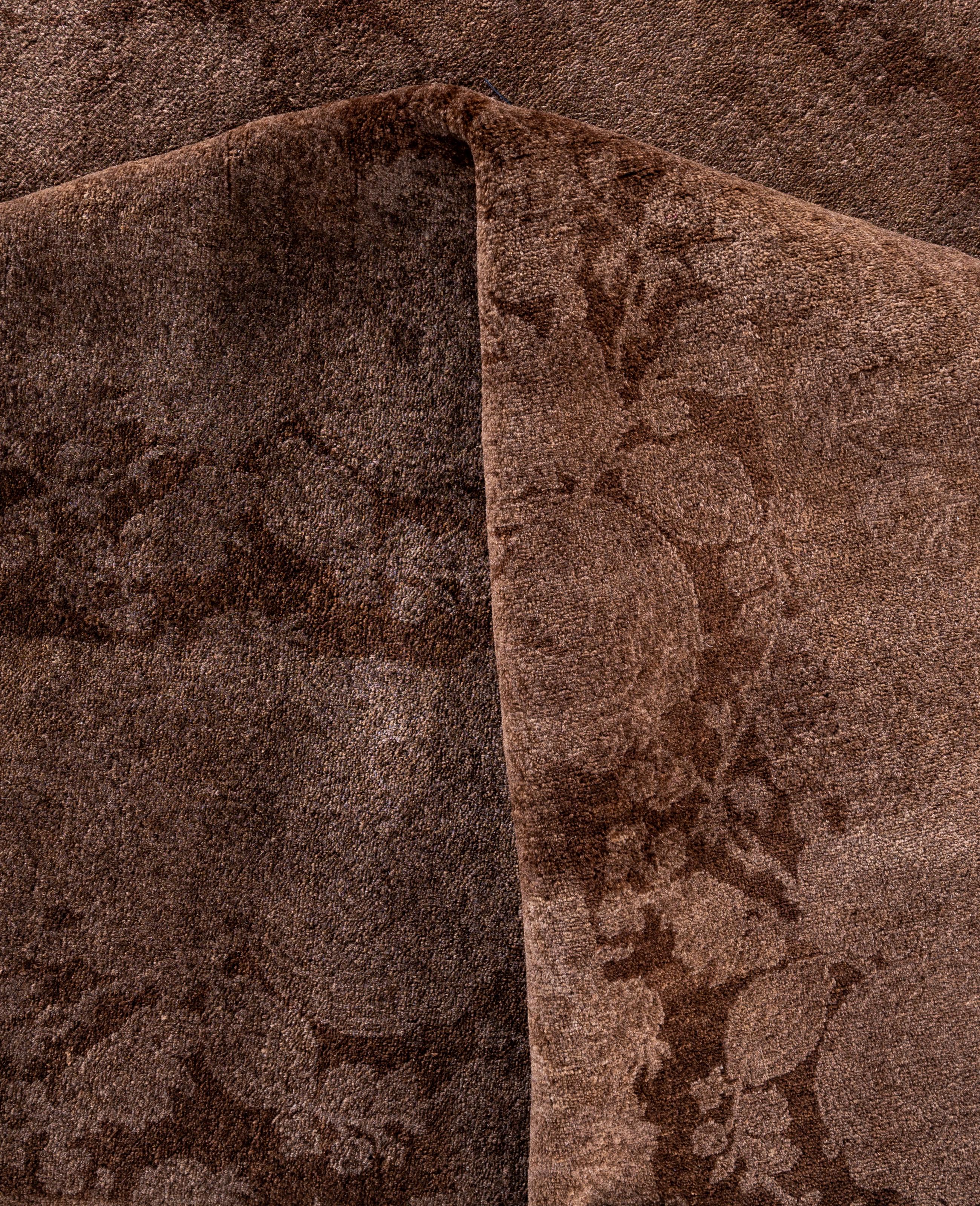 Alfombra cuadrada Overdyed One-of-a-Kind de lana beige 12' 1