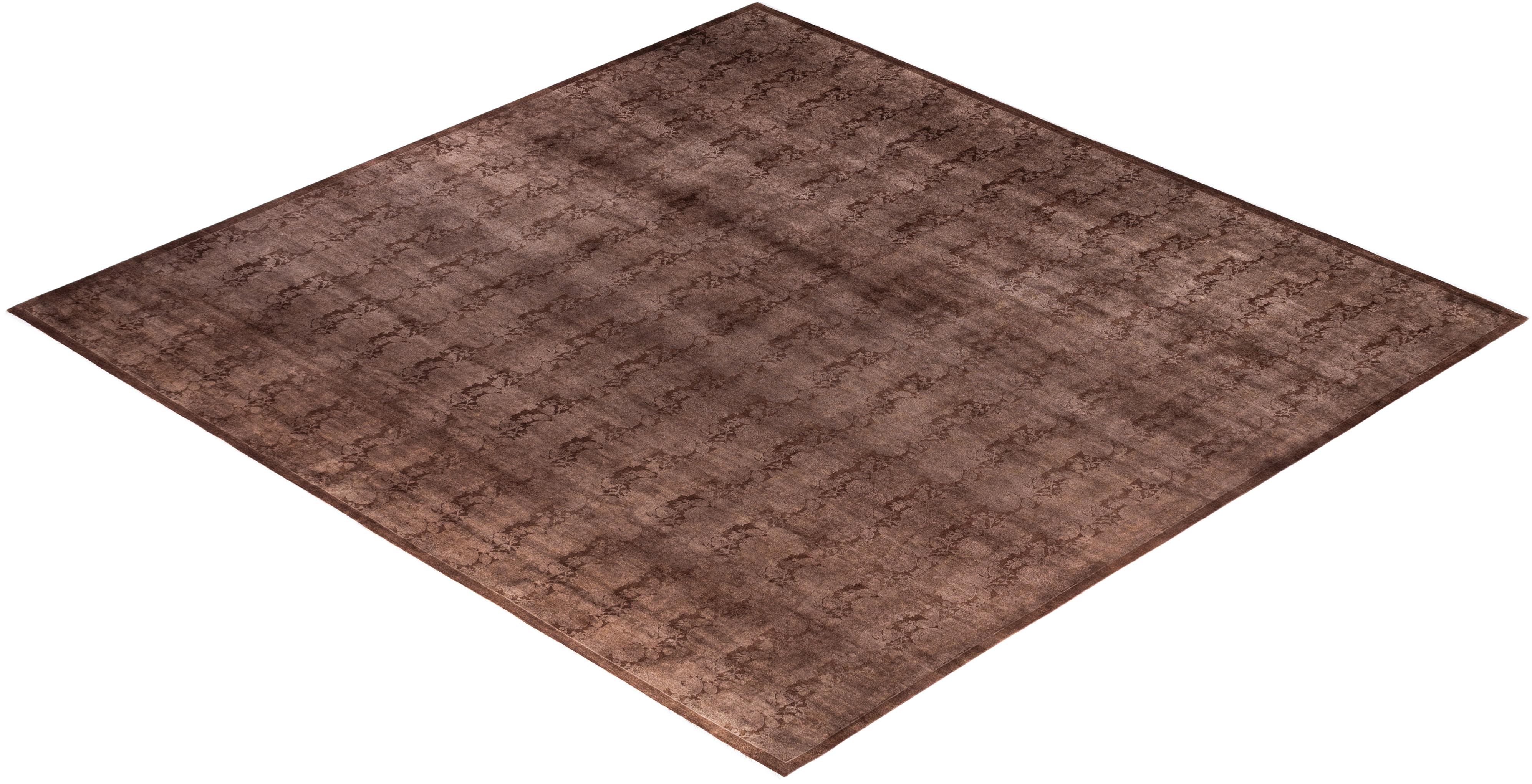 Alfombra cuadrada Overdyed One-of-a-Kind de lana beige 12' 1