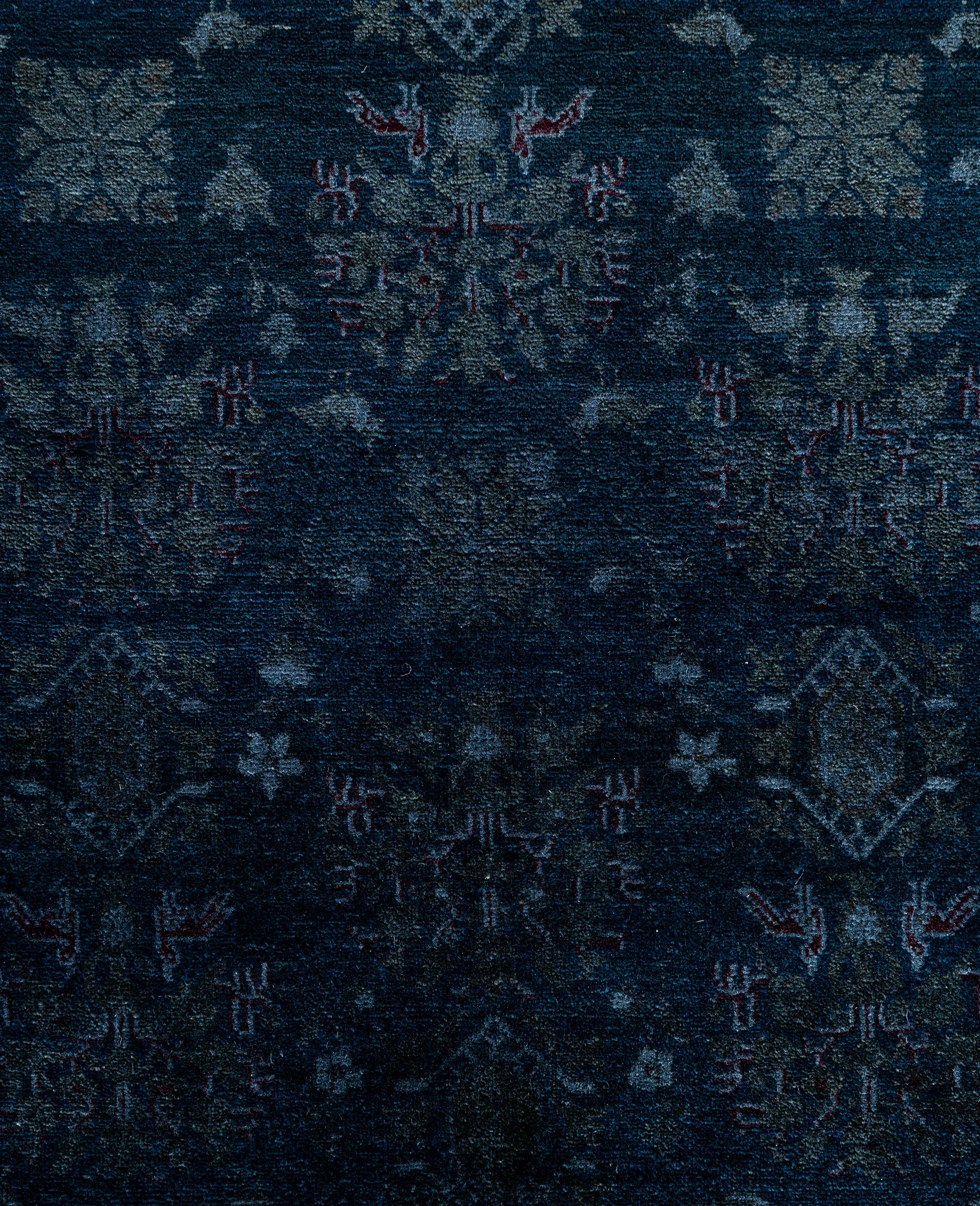 Pakistano Tappeto nero Overdyed One-of-a-Kind Wool 10' 0