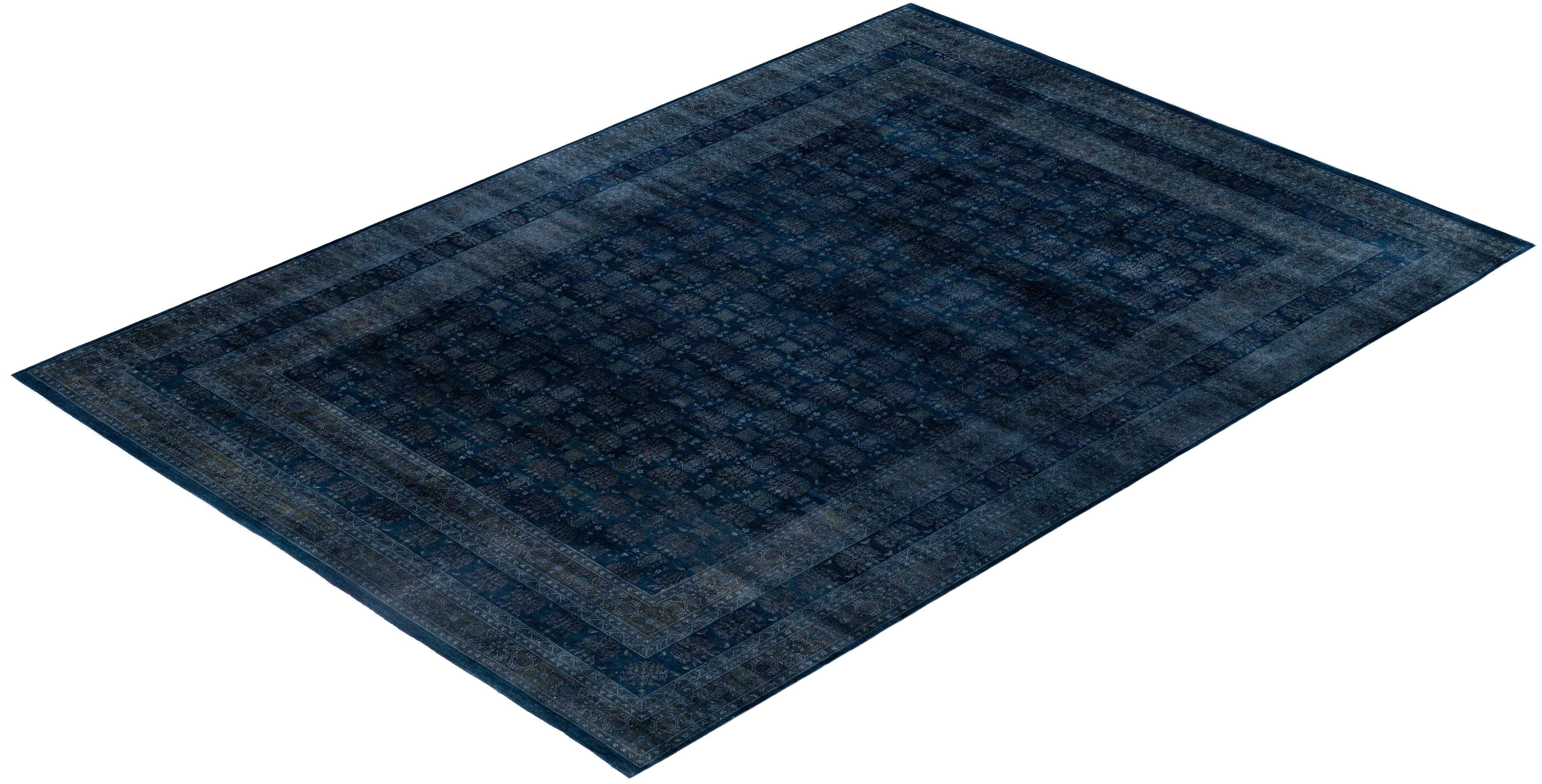 Tappeto nero Overdyed One-of-a-Kind Wool 10' 0
