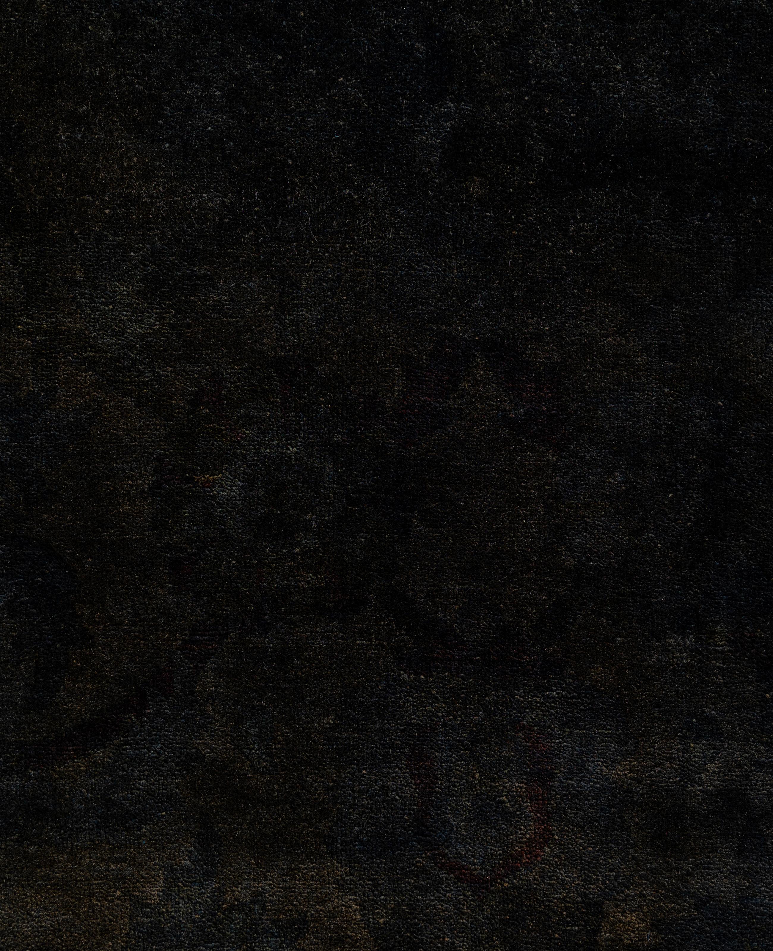 Pakistano Tappeto d'area nero in lana Overdyed one-of-a-Kind 10' 0