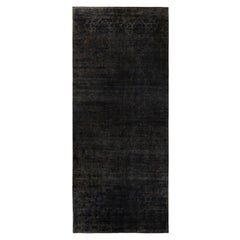 Tappeto d'area nero in lana Overdyed one-of-a-Kind 10' 0" x 22' 4"