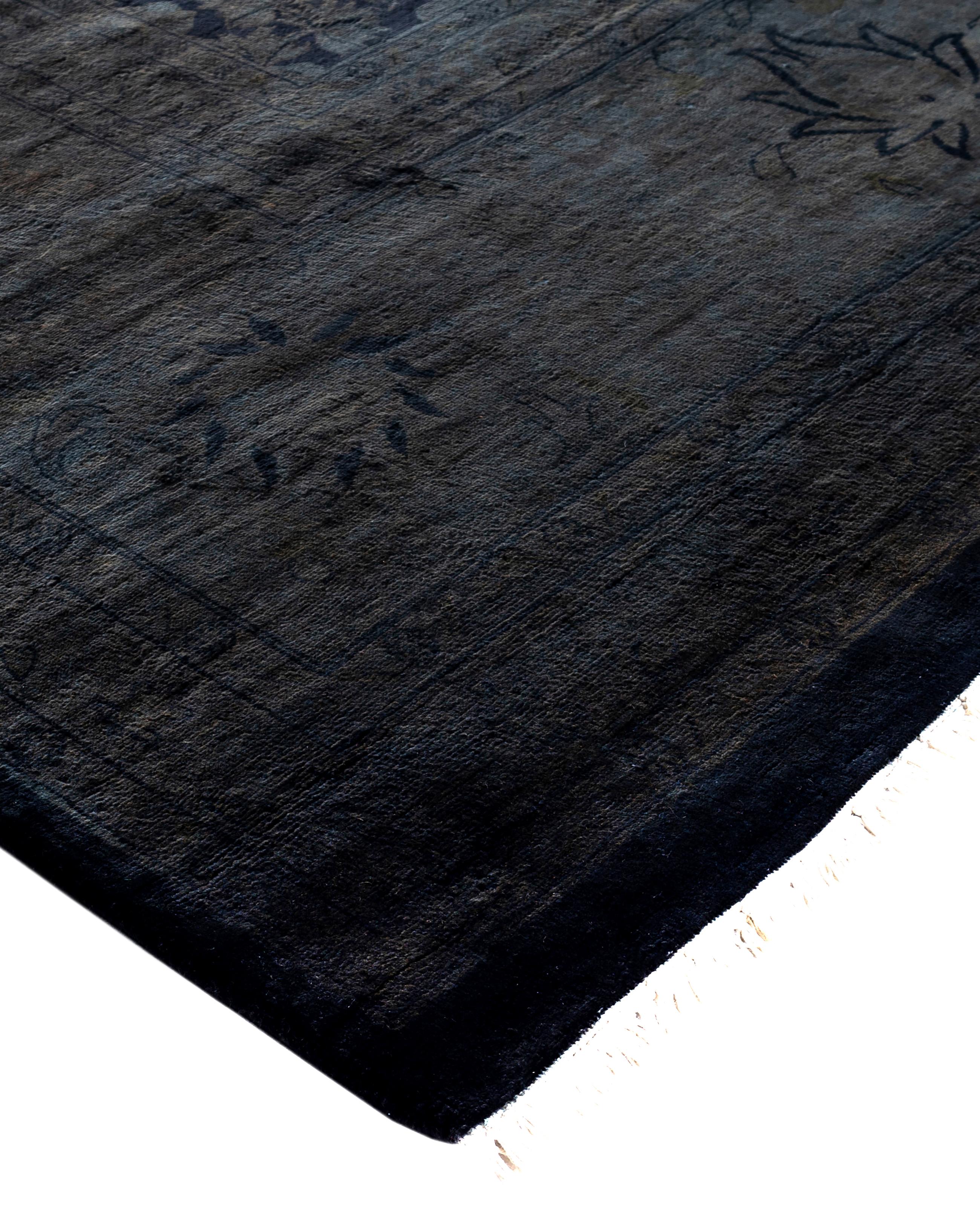 Over-dyed area rugs are created by taking vintage or traditional rugs and applying a vibrant, monochromatic dye over the existing patterns. This technique results in a bold, modern aesthetic while preserving the intricate designs beneath, blending