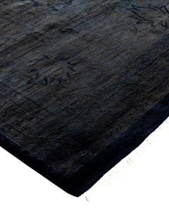 Overdyed One-of-a-Kind Wool Black Area Rug 12' 0" x 15' 5"