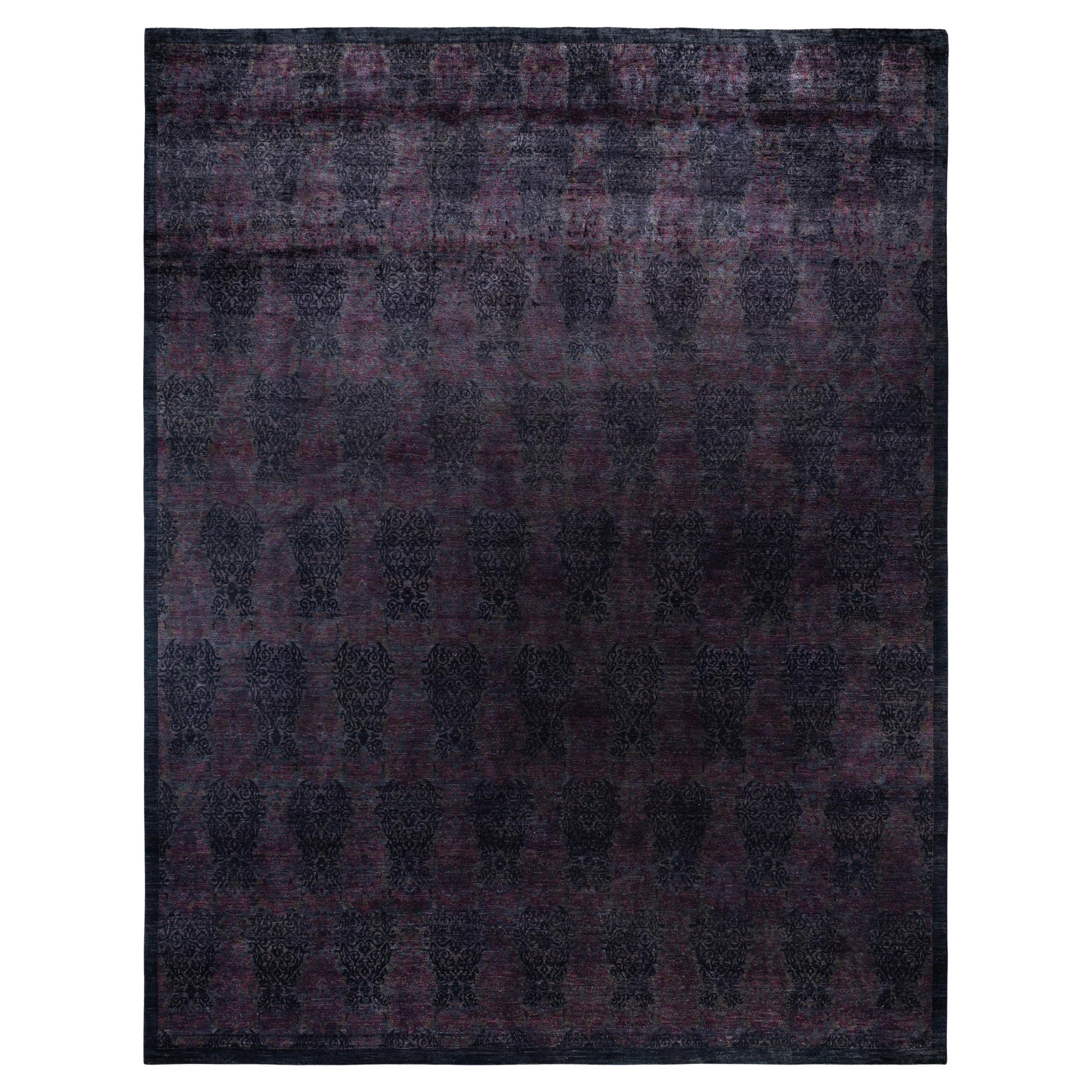 Tappeto nero Overdyed One-of-a-Kind Wool 12' 1" x 15' 3"