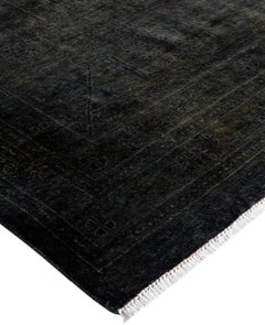 Overdyed One-of-a-Kind Wool Black Area Rug 12' 2" x 18' 6"