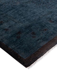 Overdyed One-of-a-Kind Wool Black Area Rug 12' 6" x 16' 0"