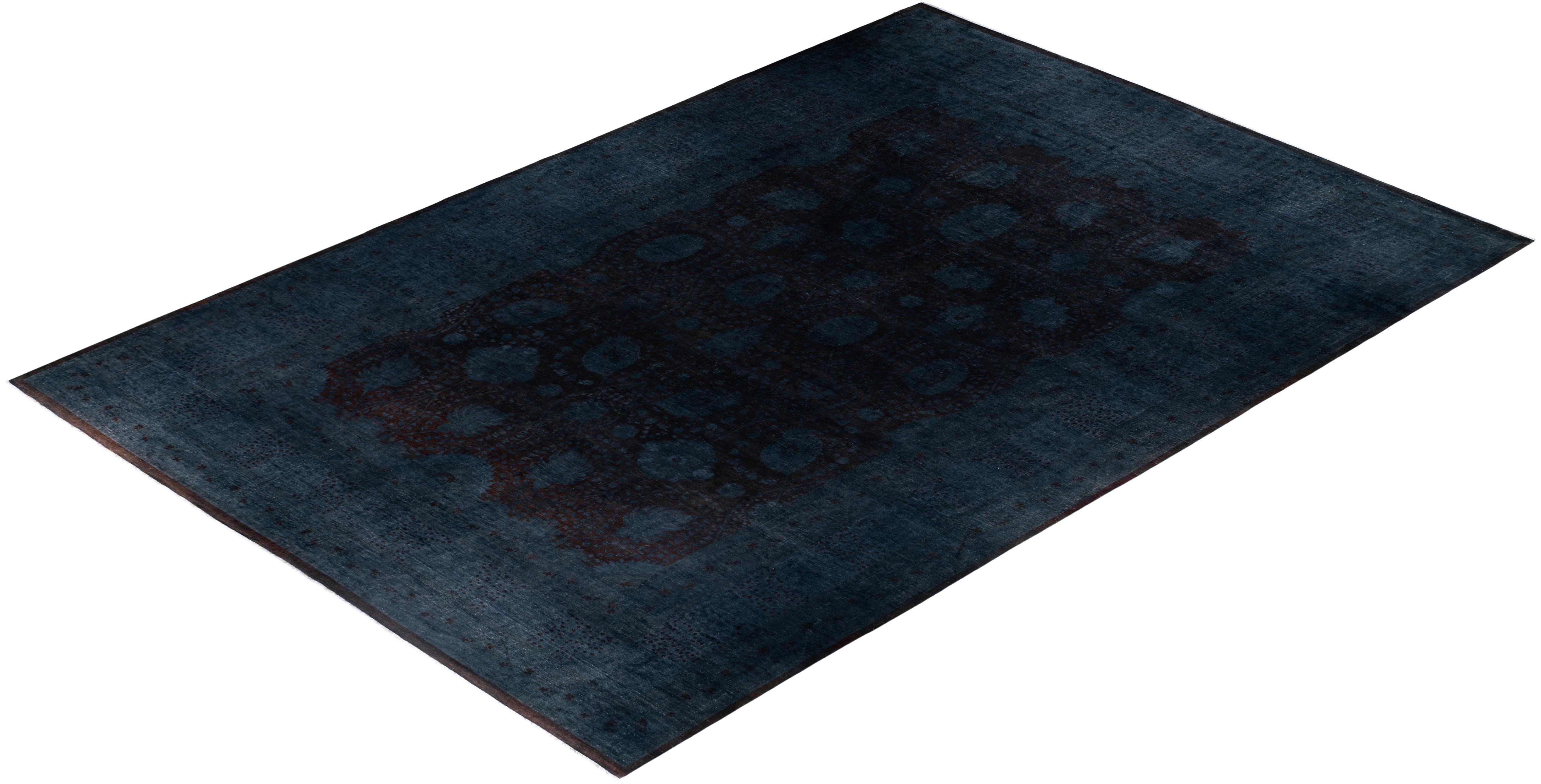 Tappeto nero Overdyed One of a-Kind Wool 12' 6