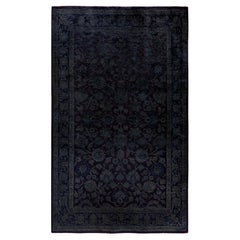 Overdyed One-of-a-Kind Wool Black Area Rug 3' 2" x 5' 2"