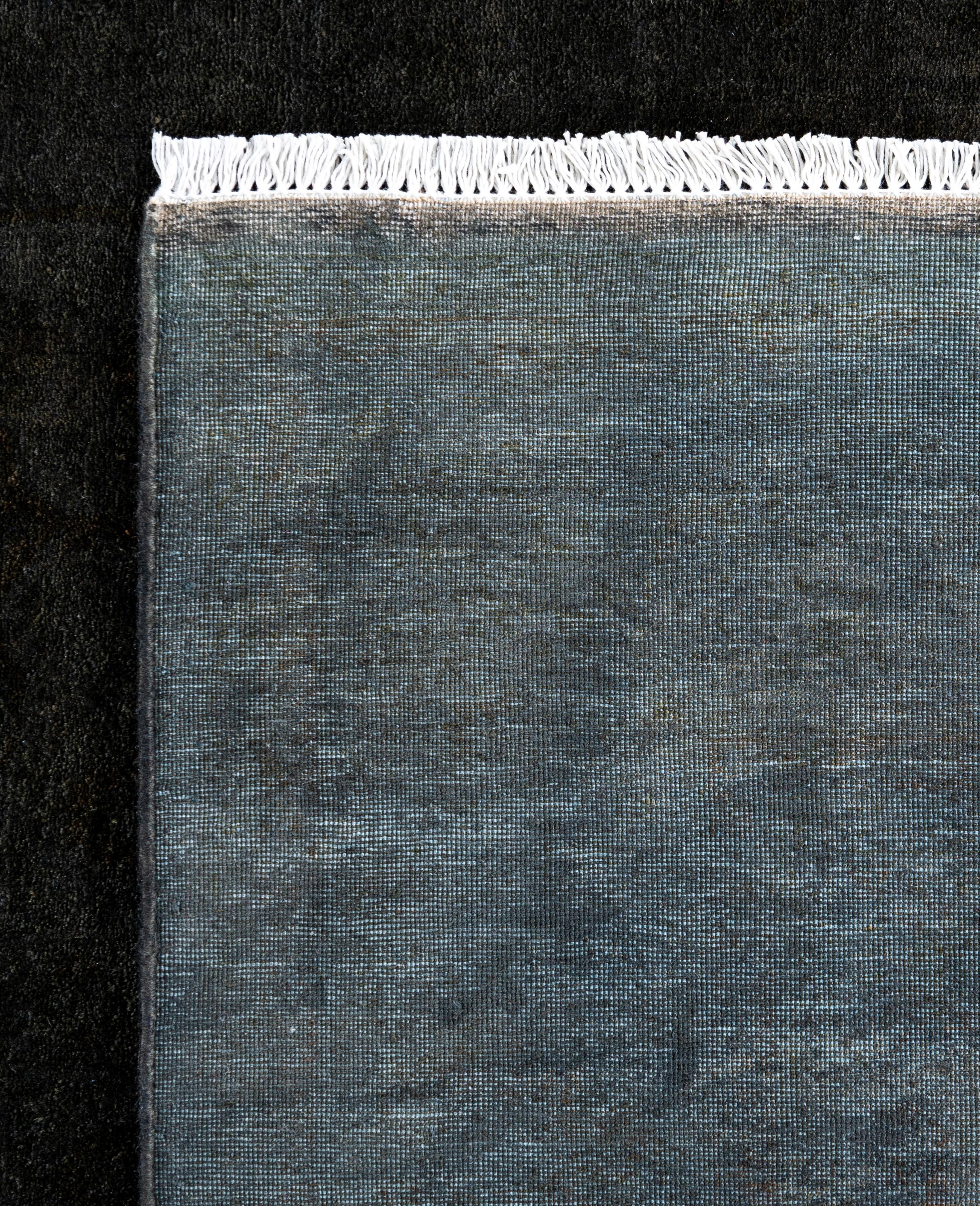 Tappeto nero Overdyed One-of-a-Kind Wool 4' 9