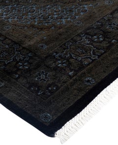 Overdyed One-of-a-Kind Wool Black Area Rug 6' 0" x 9' 3"