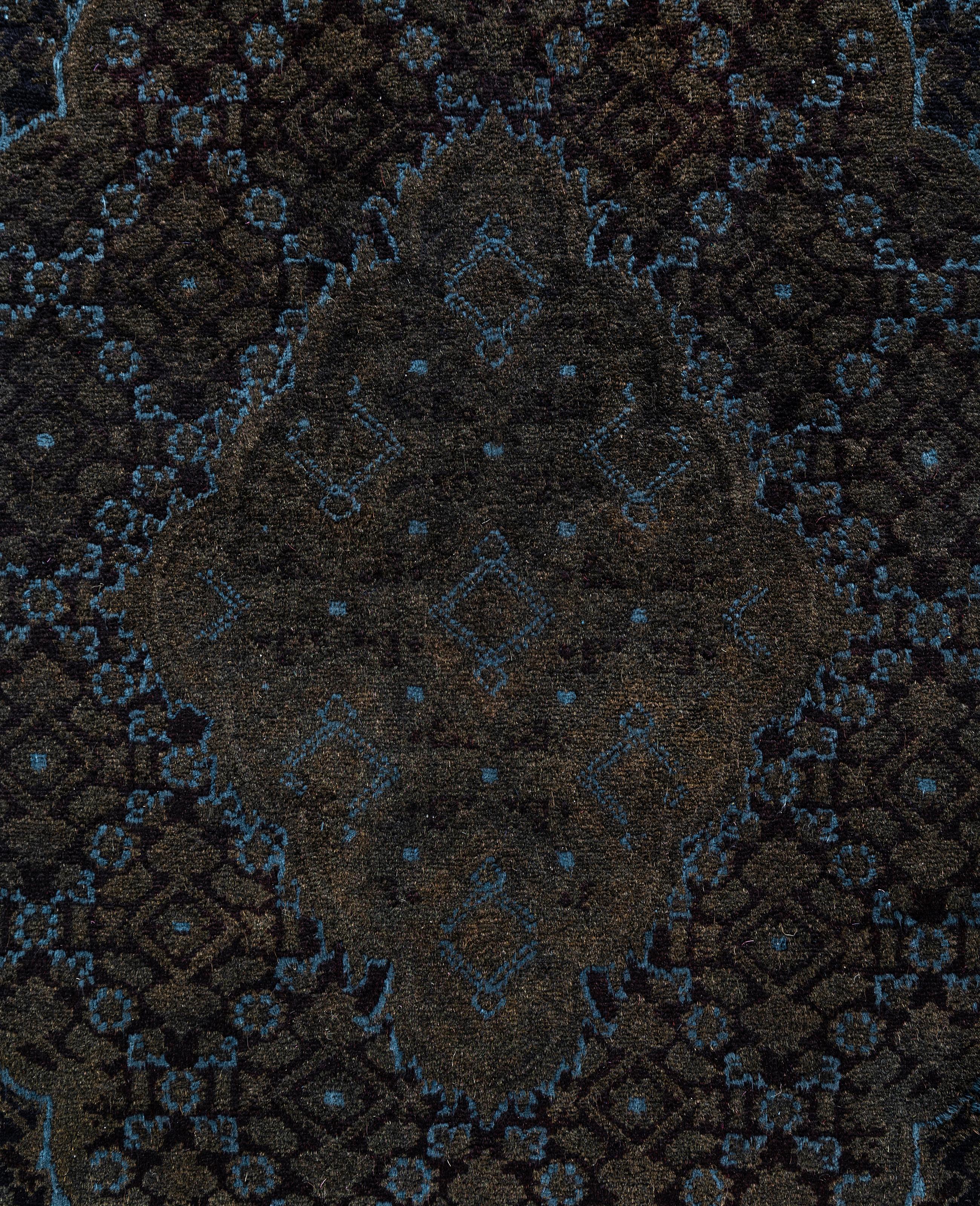 Alfombra de lana Overdyed One-of-a-Kind Negro 6' 0