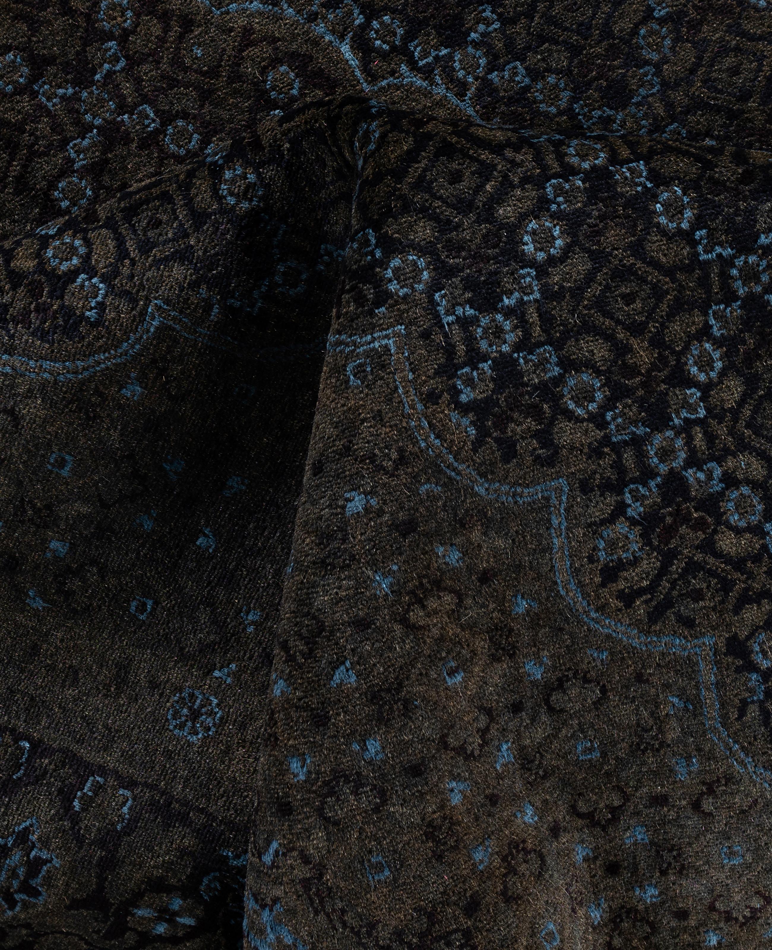 Alfombra de lana Overdyed One-of-a-Kind Negro 6' 0