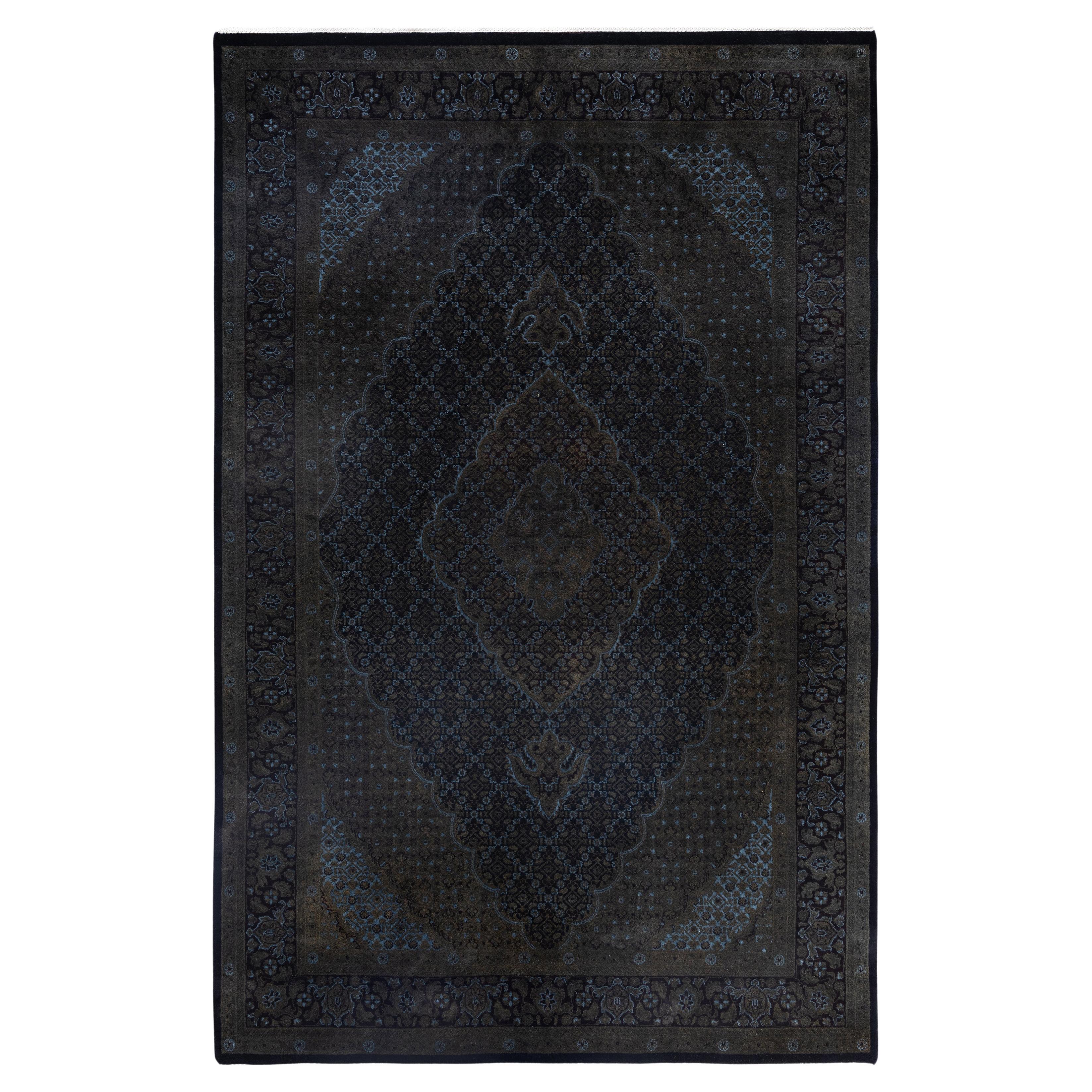 Alfombra de lana Overdyed One-of-a-Kind Negro 6' 0" x 9' 3"