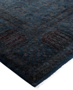 Overdyed One-of-a-Kind Wool Black Area Rug 6' 1" x 8' 9"