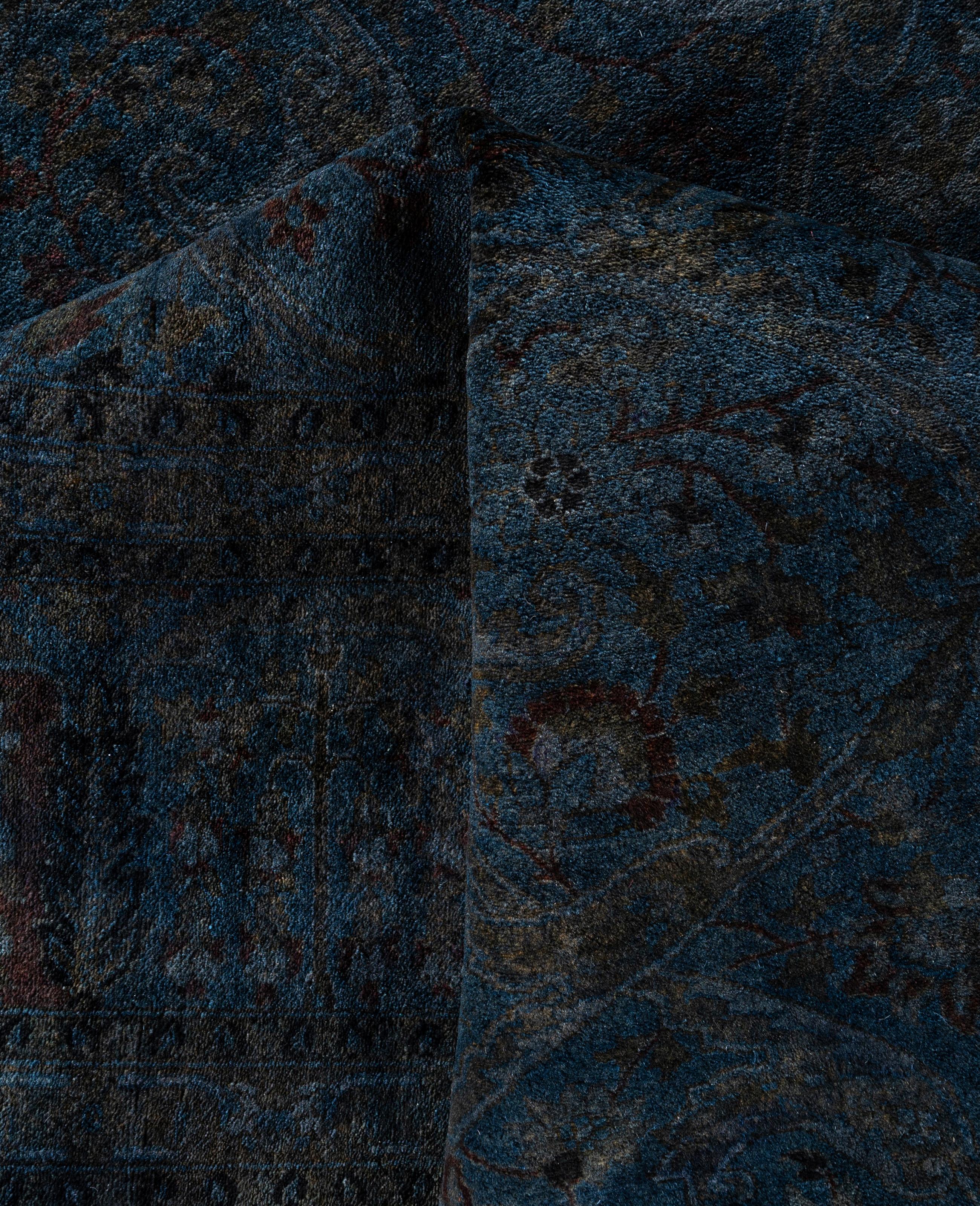 Lana Tappeto nero Overdyed One of a-Kind Wool 6' 1