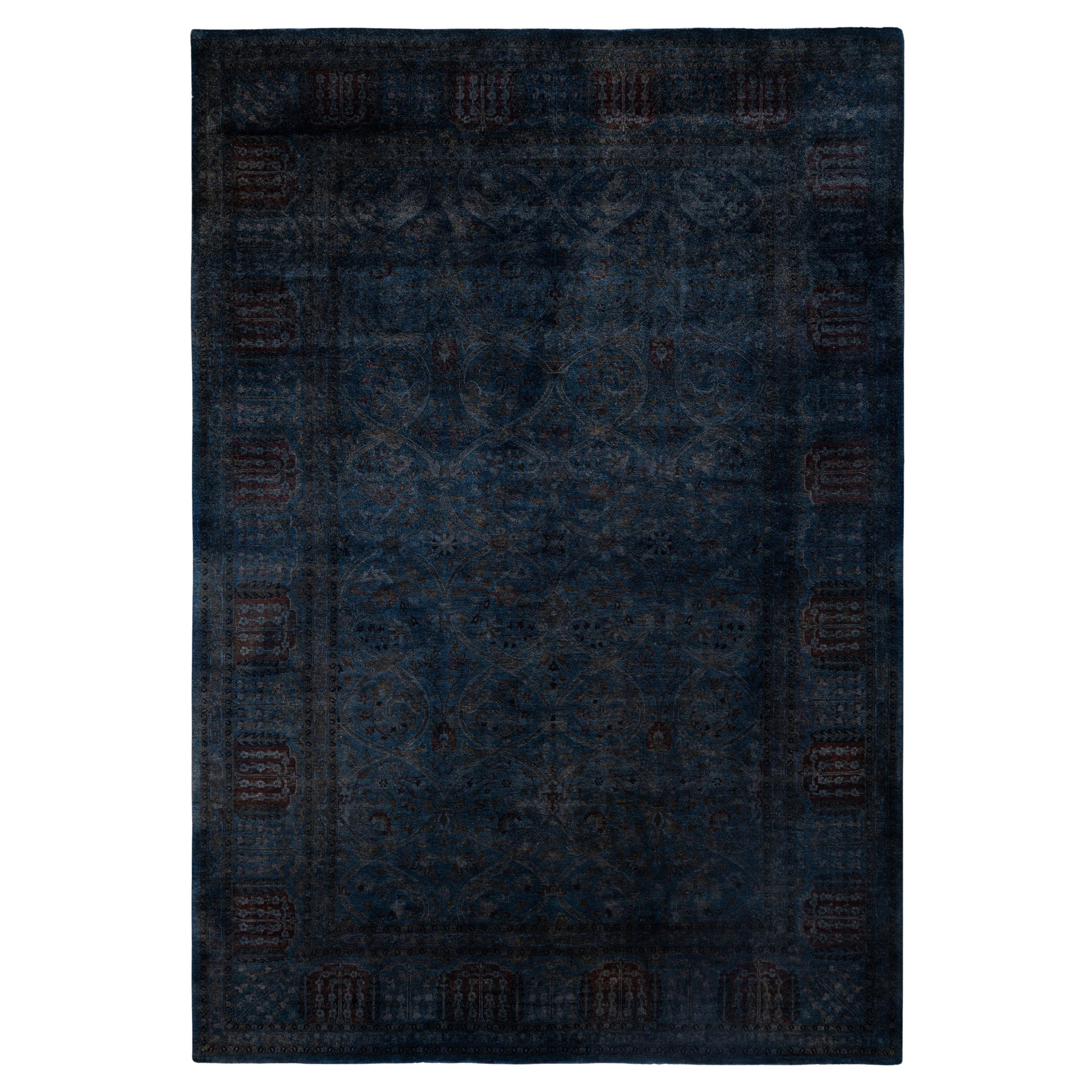 Tappeto nero Overdyed One of a-Kind Wool 6' 1" x 8' 9"
