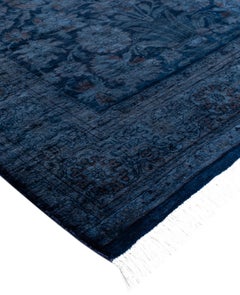 Overdyed One-of-a-Kind Wool Blue Area Rug 4' 1" x 6' 2"