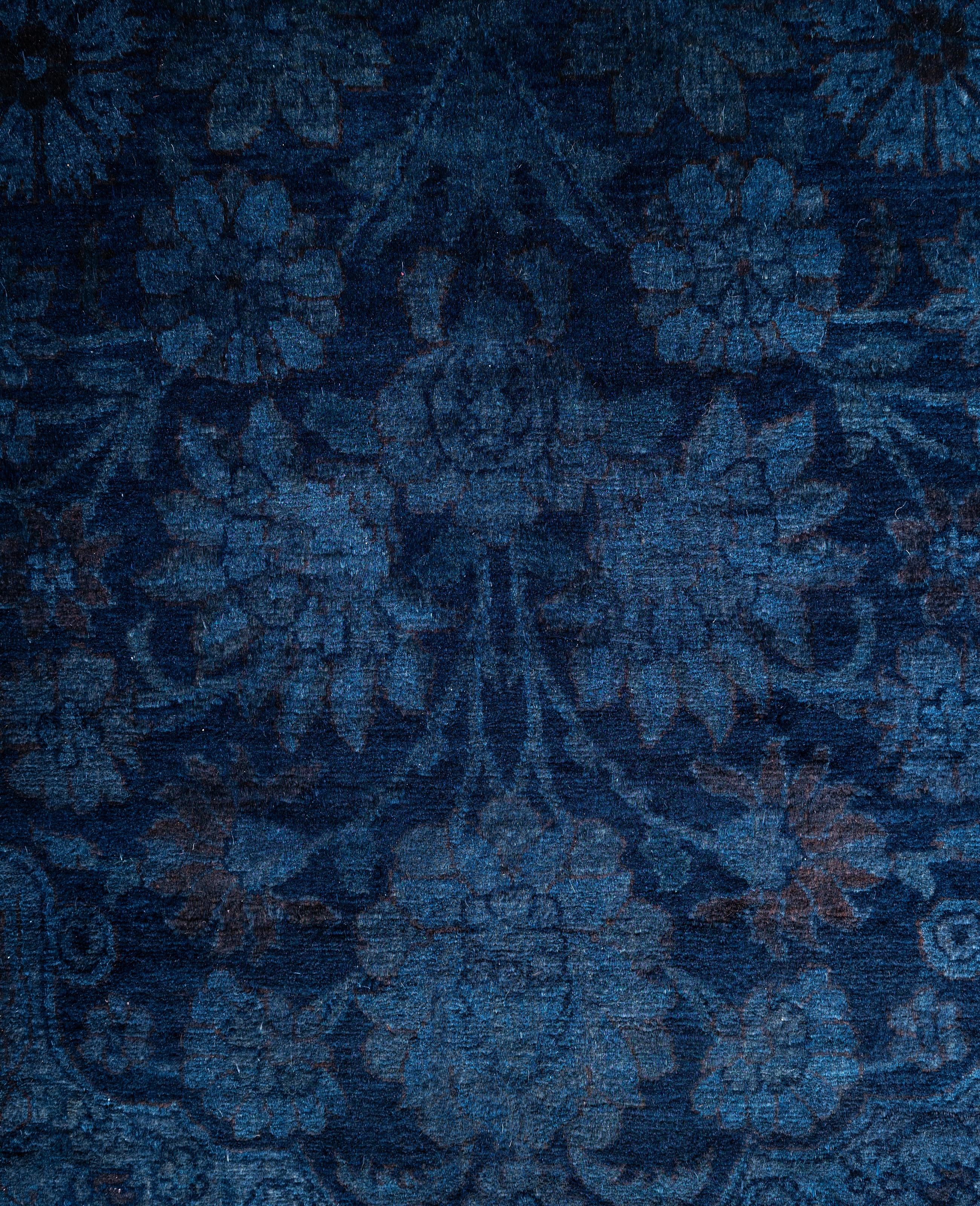 Pakistanais Tapis unique en laine surteintée bleu 4' 1