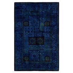 Tapis de sol en laine bleu Overdyed One-of-a-Kind 4' 10" x 7' 7"