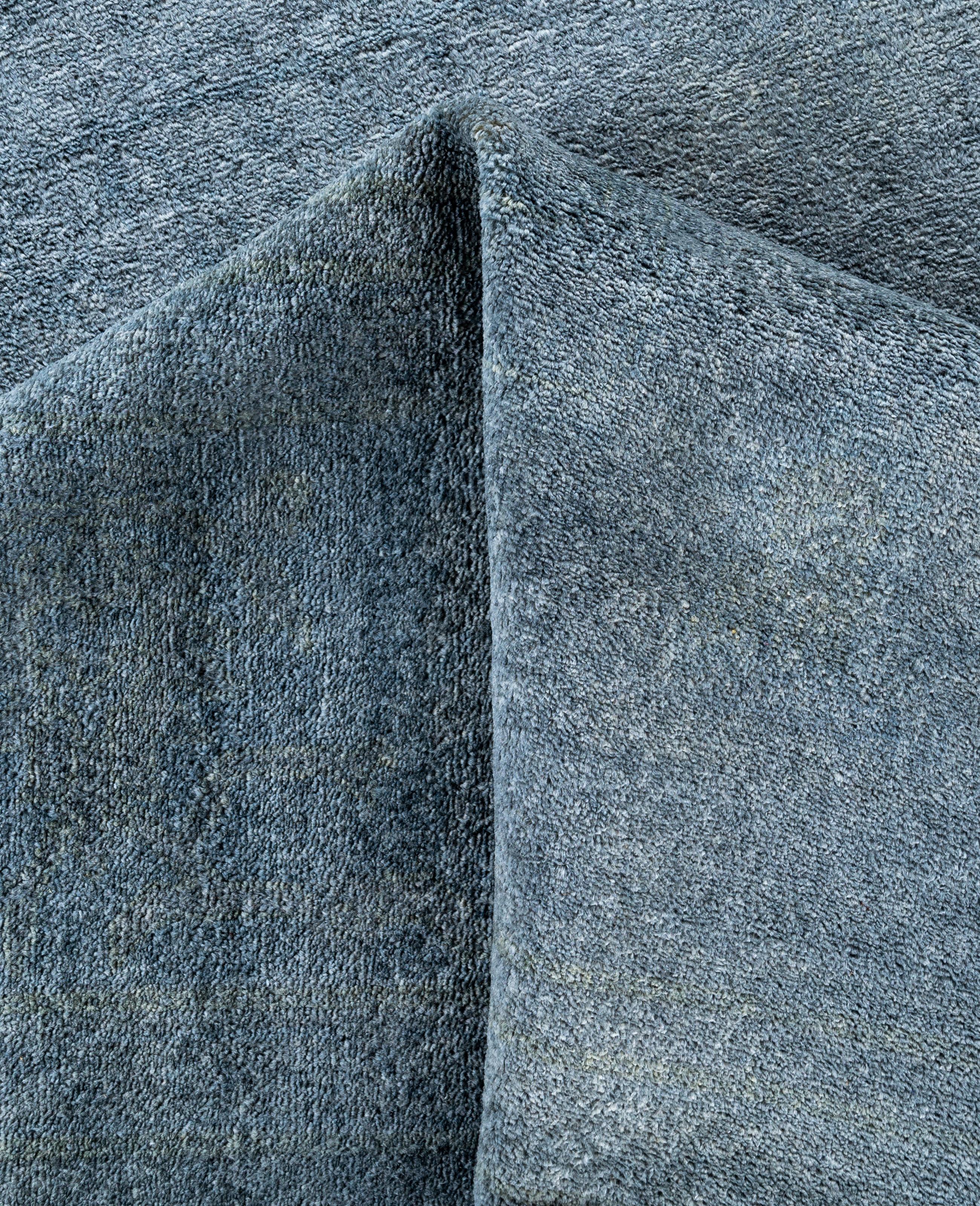 Overdyed One-of-a-Kind Wool Blue Area Rug 8' 3