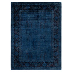 Tapis unique en laine surteintée bleu 9' 0" x 12' 1"
