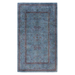 Overdyed One-of-a-Kind Wool Blue Runner 2' 7" x 4' 6"