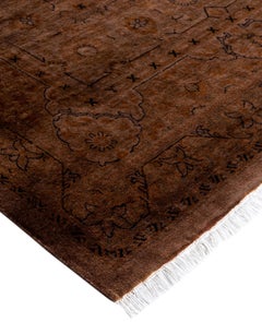 Overdyed One-of-a-Kind Wool Brown Area Rug 10' 1" x 14' 10"