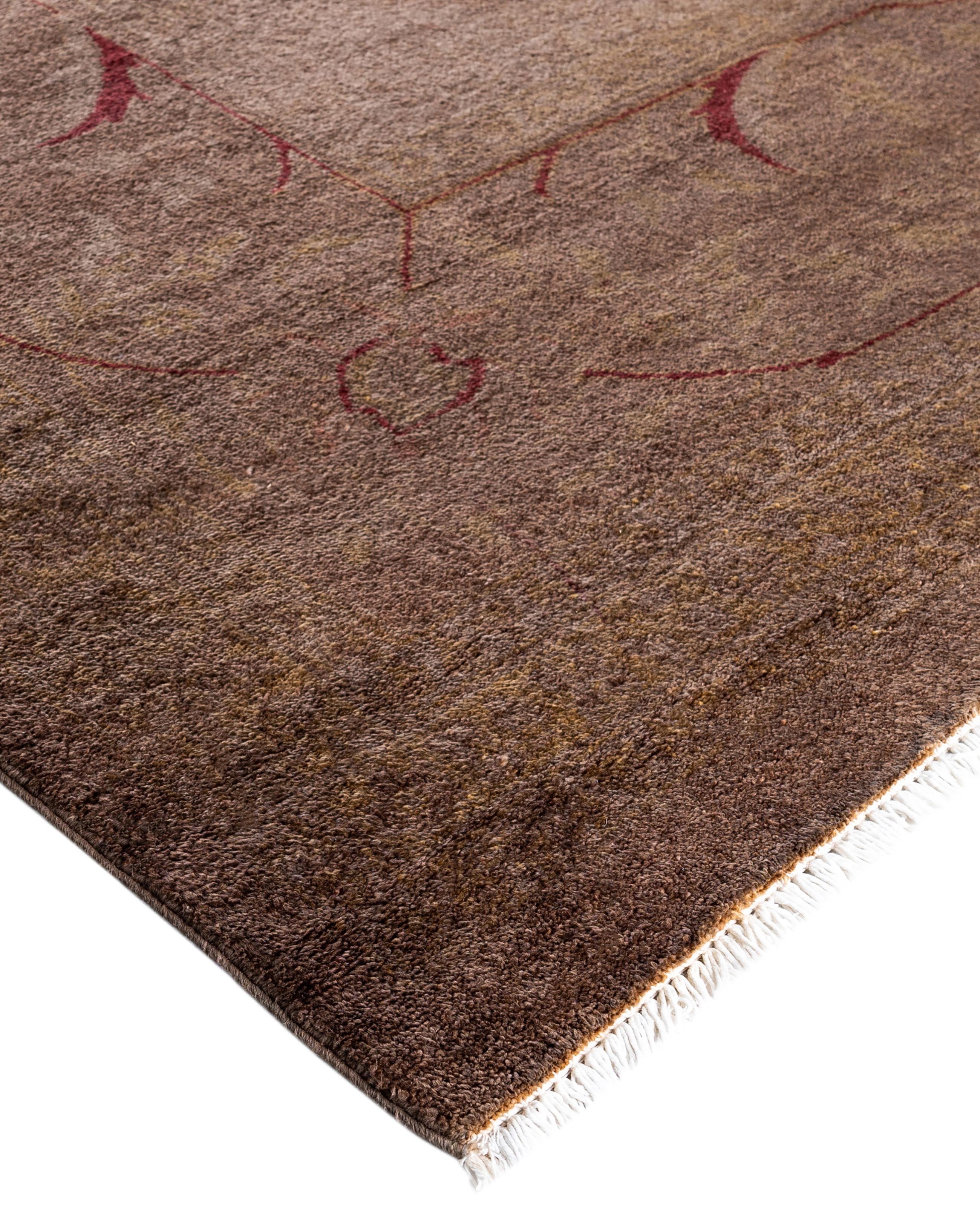 Over-dyed area rugs are created by taking vintage or traditional rugs and applying a vibrant, monochromatic dye over the existing patterns. This technique results in a bold, modern aesthetic while preserving the intricate designs beneath, blending