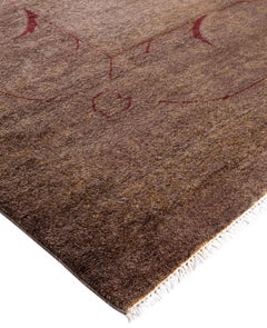 Overdyed One-of-a-Kind Wool Brown Area Rug 11' 10" x 18' 5"