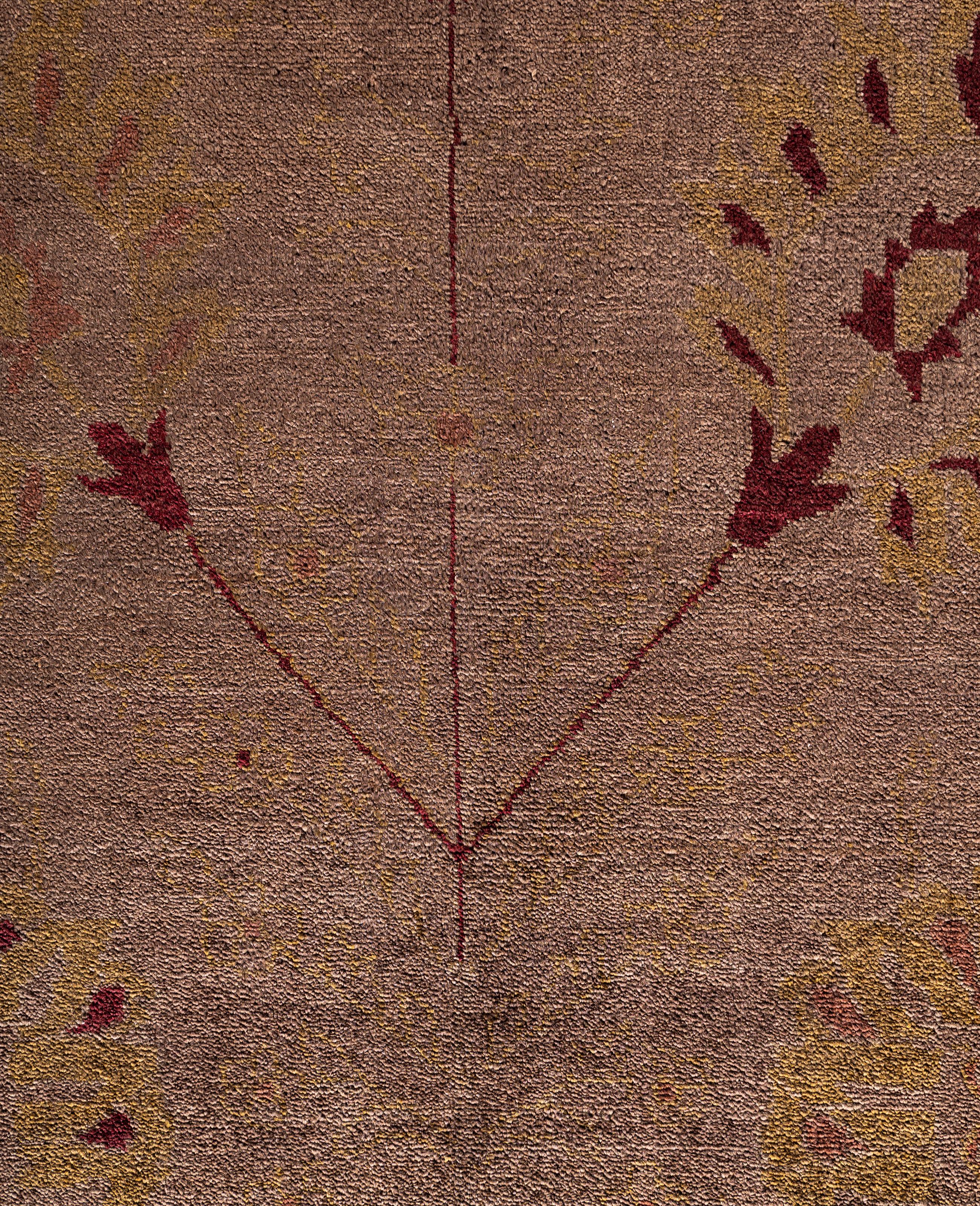 Pakistani Overdyed One-of-a-Kind Wool Brown Area Rug 11' 10