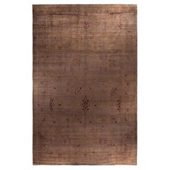 Overdyed One-of-a-Kind Wool Brown Area Rug 11' 10" x 18' 5"