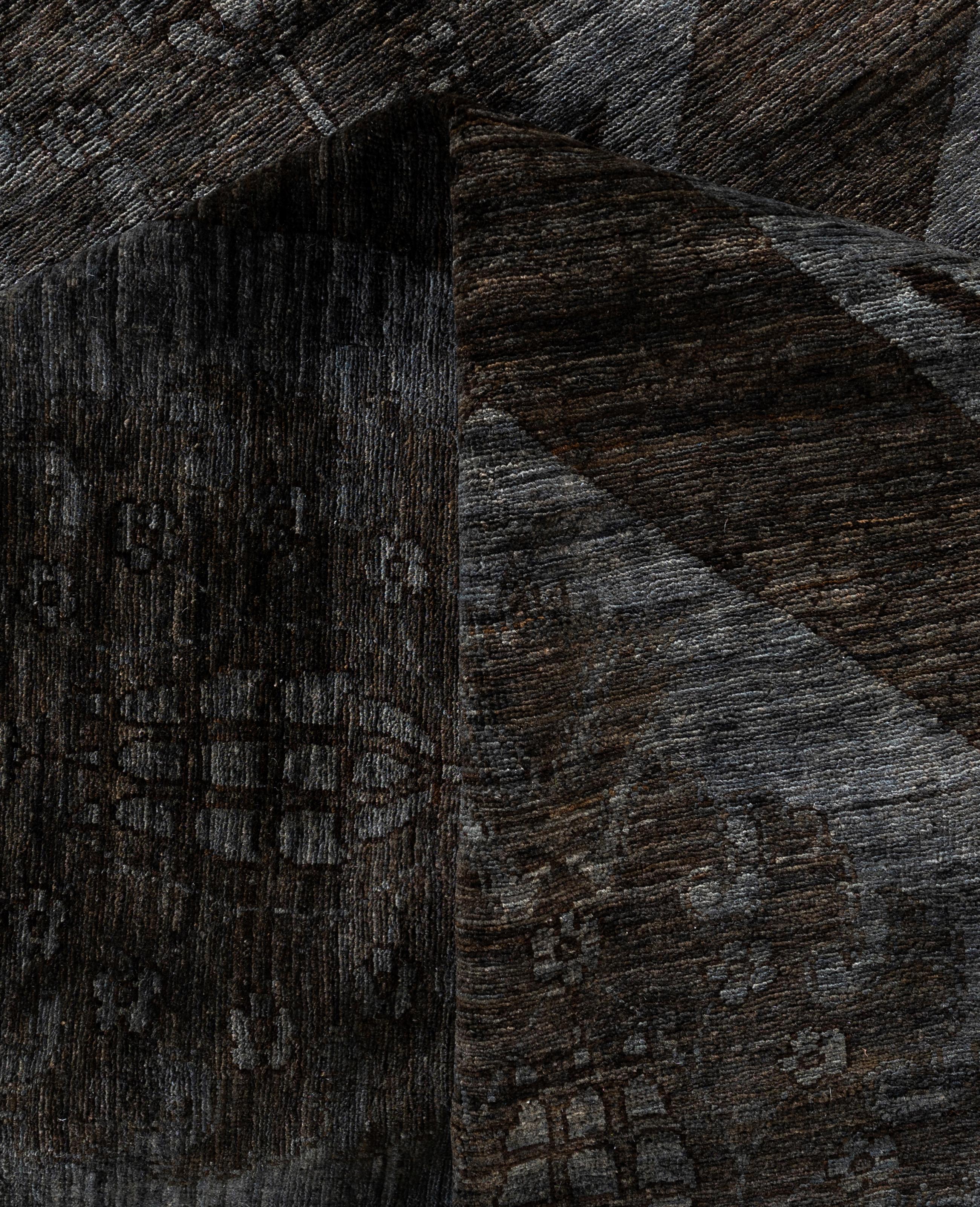 Overdyed One-of-a-Kind Wool Brown Area Rug 11' 9