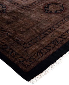 Overdyed Einzigartige Wolle Braun Bereich Teppich 12' 1" x 17' 10"