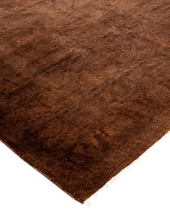 Overdyed One-of-a-Kind Wool Brown Area Rug 4' 3" x 6' 1"