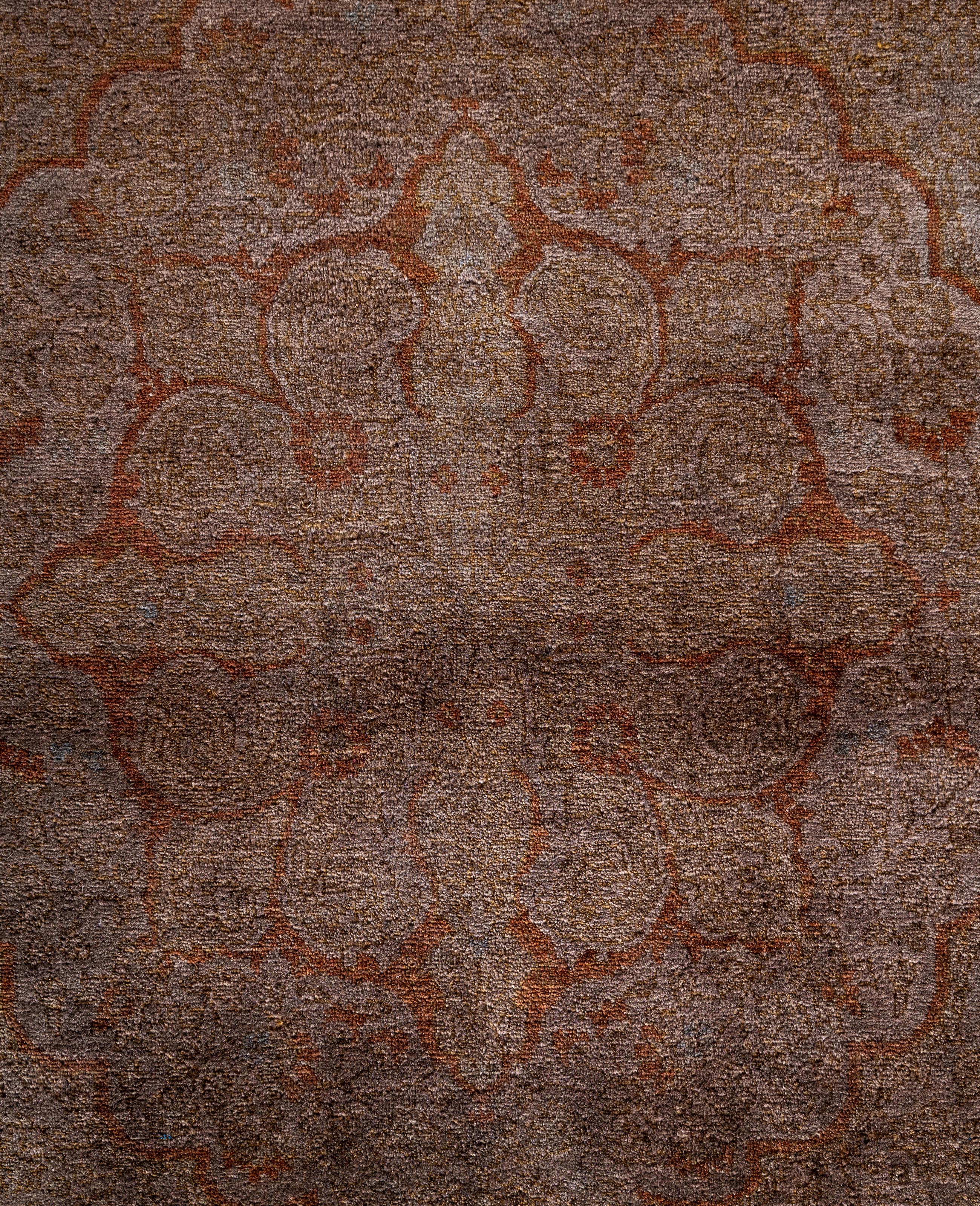Alfombra de lana Overdyed Única Marrón 4' 8