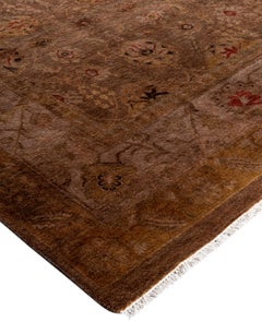 Alfombra de lana Overdyed Única Marrón 6' 2" x 8' 10"