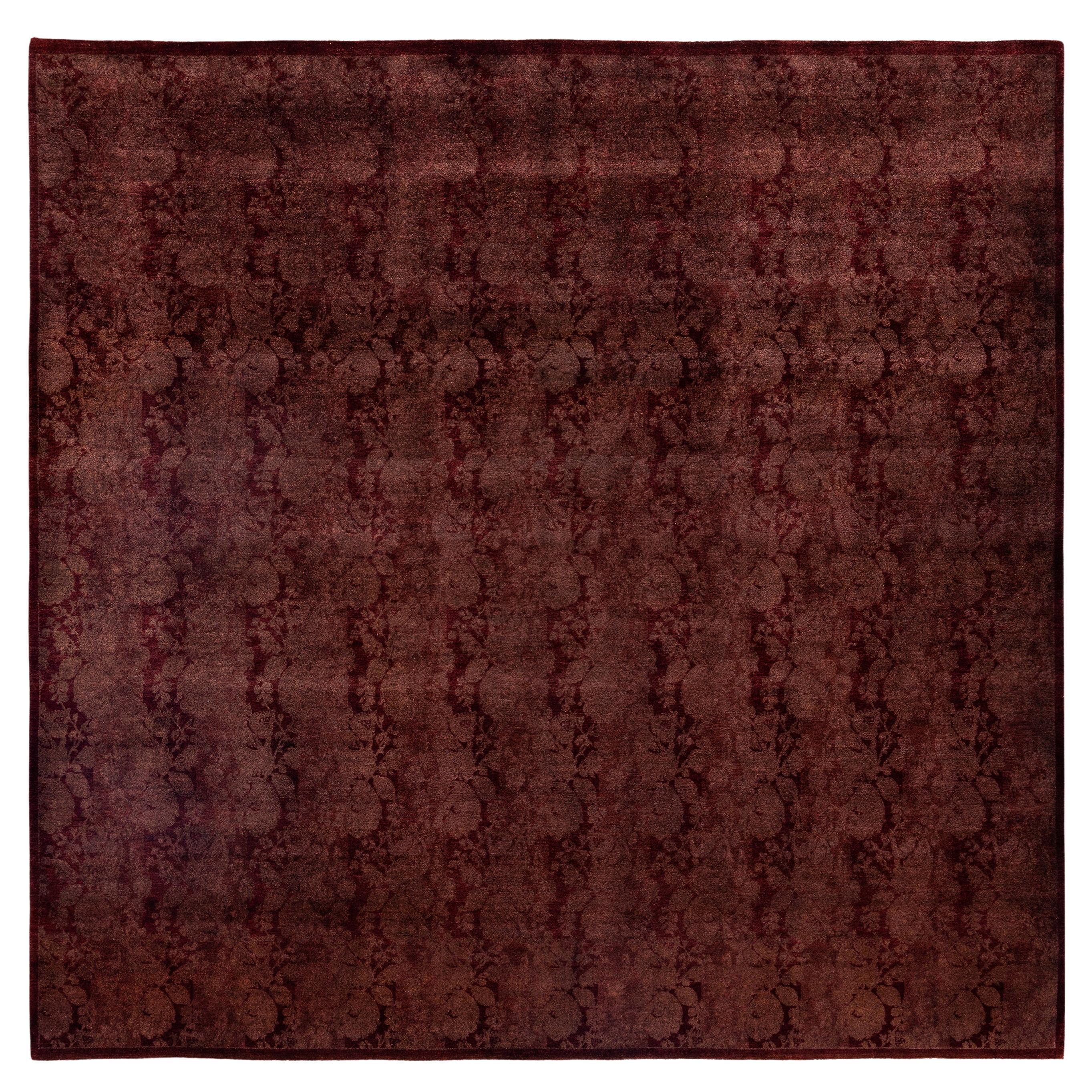 Tappeto marrone in lana Overdyed One-of-a-Kind 7' 10" x 8' 0"