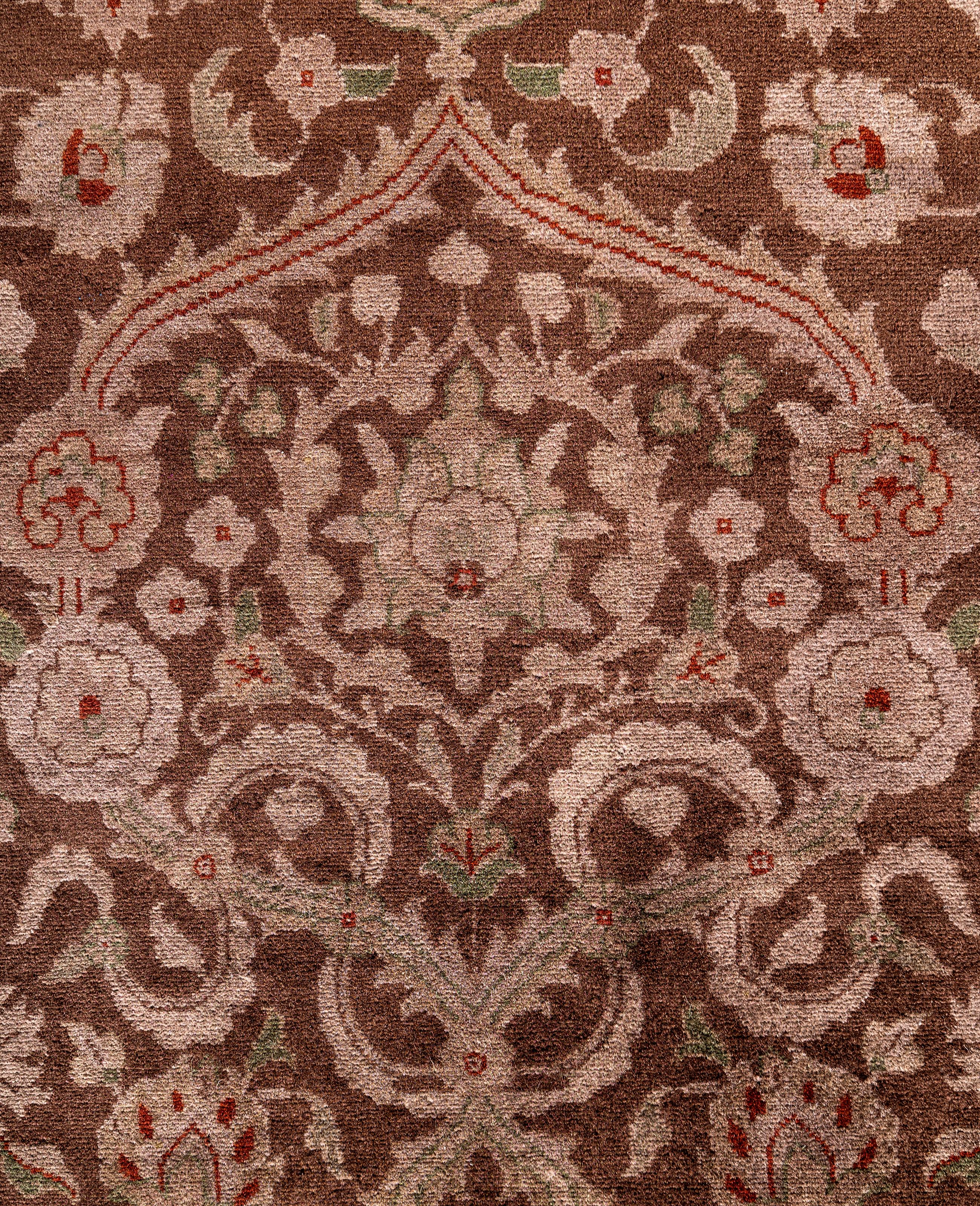 Alfombra de lana Overdyed Única Marrón 8' 2