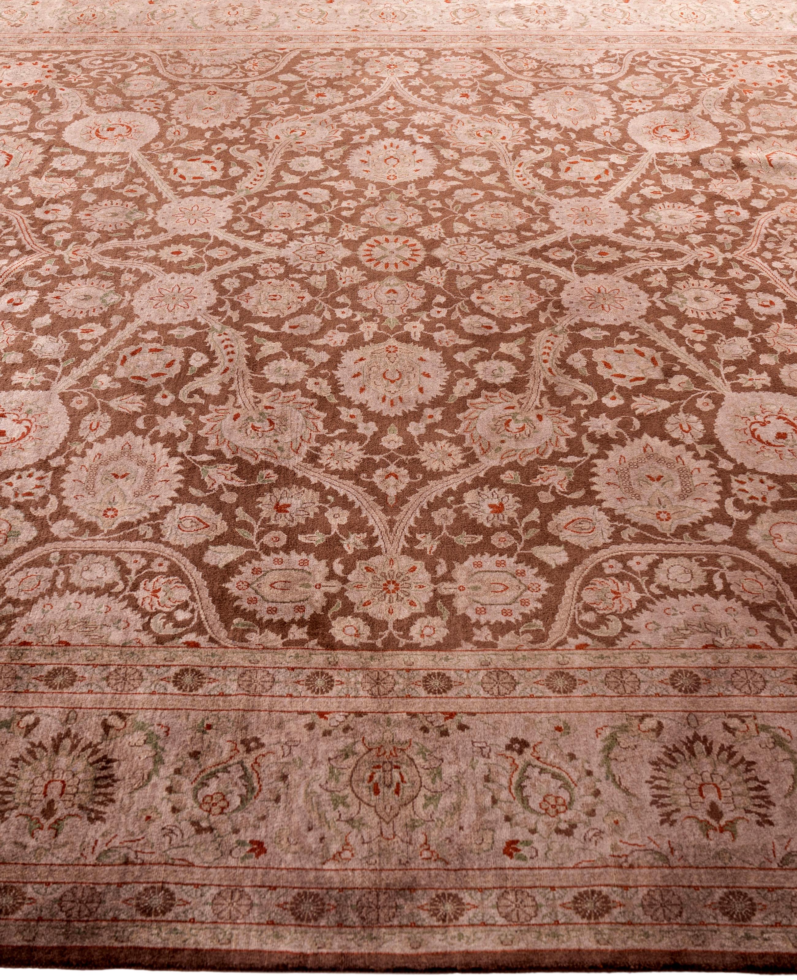 Alfombra de lana Overdyed Única Marrón 8' 2