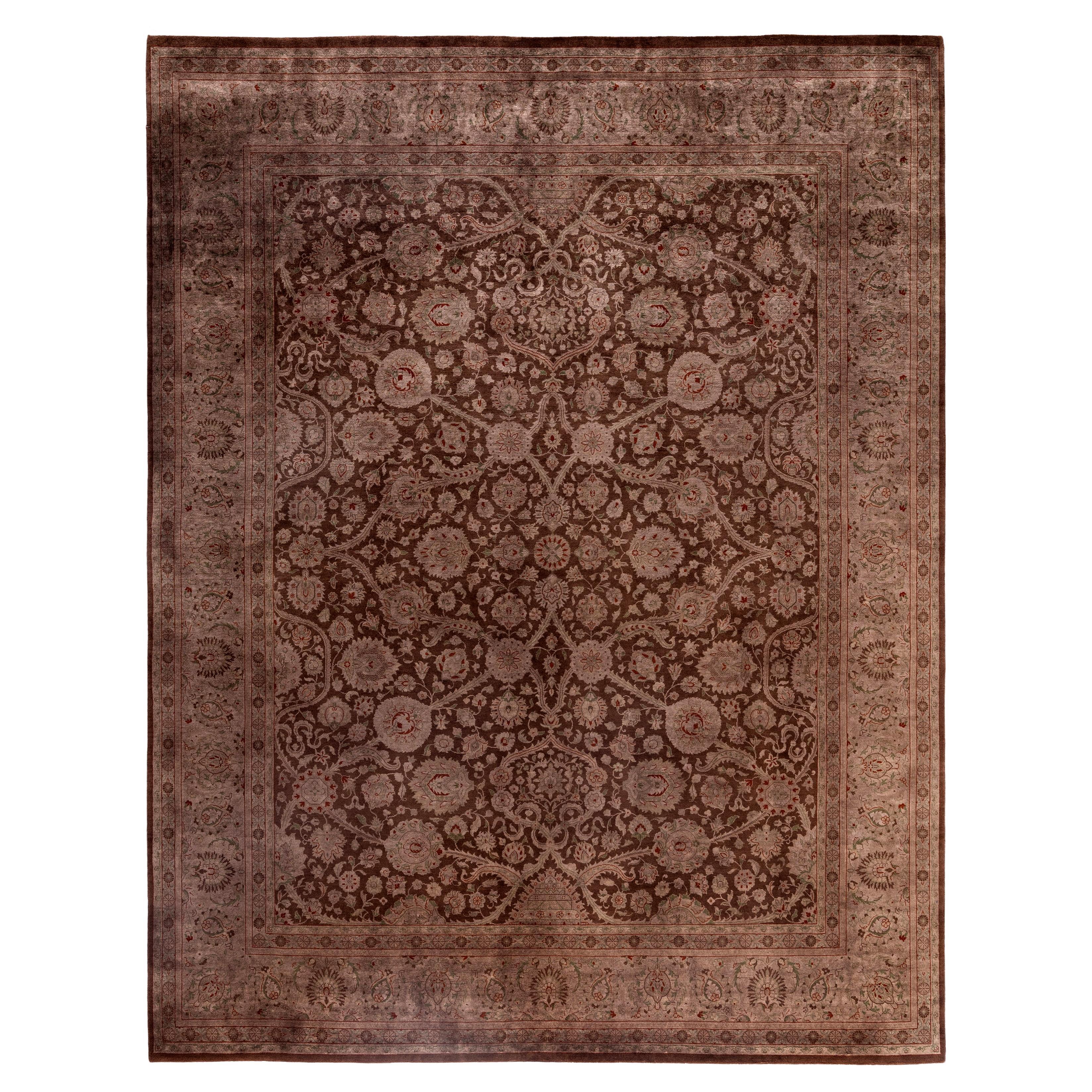 Alfombra de lana Overdyed Única Marrón 8' 2" x 10' 5"