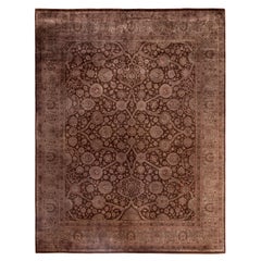 Alfombra de lana Overdyed Única Marrón 8' 2" x 10' 5"