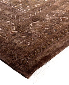 Overdyed Einzigartige Wolle Braun Bereich Teppich 9' 0" x 12' 3"