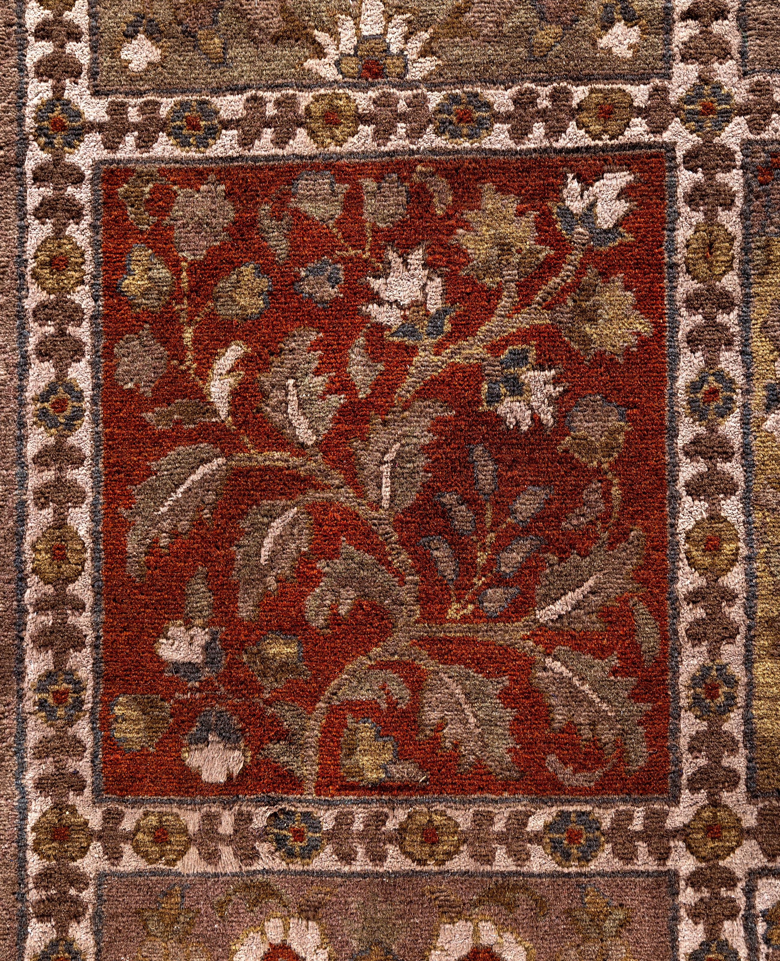 Pakistano Tappeto marrone in lana Overdyed One of a-Kind 9' 0