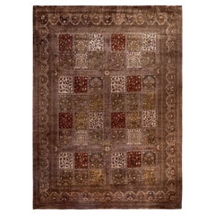 Tappeto marrone in lana Overdyed One of a-Kind 9' 0" x 12' 3"