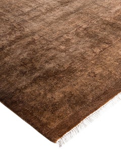 Overdyed One-of-a-Kind Wool Brown Area Rug 9' 4" x 12' 5"