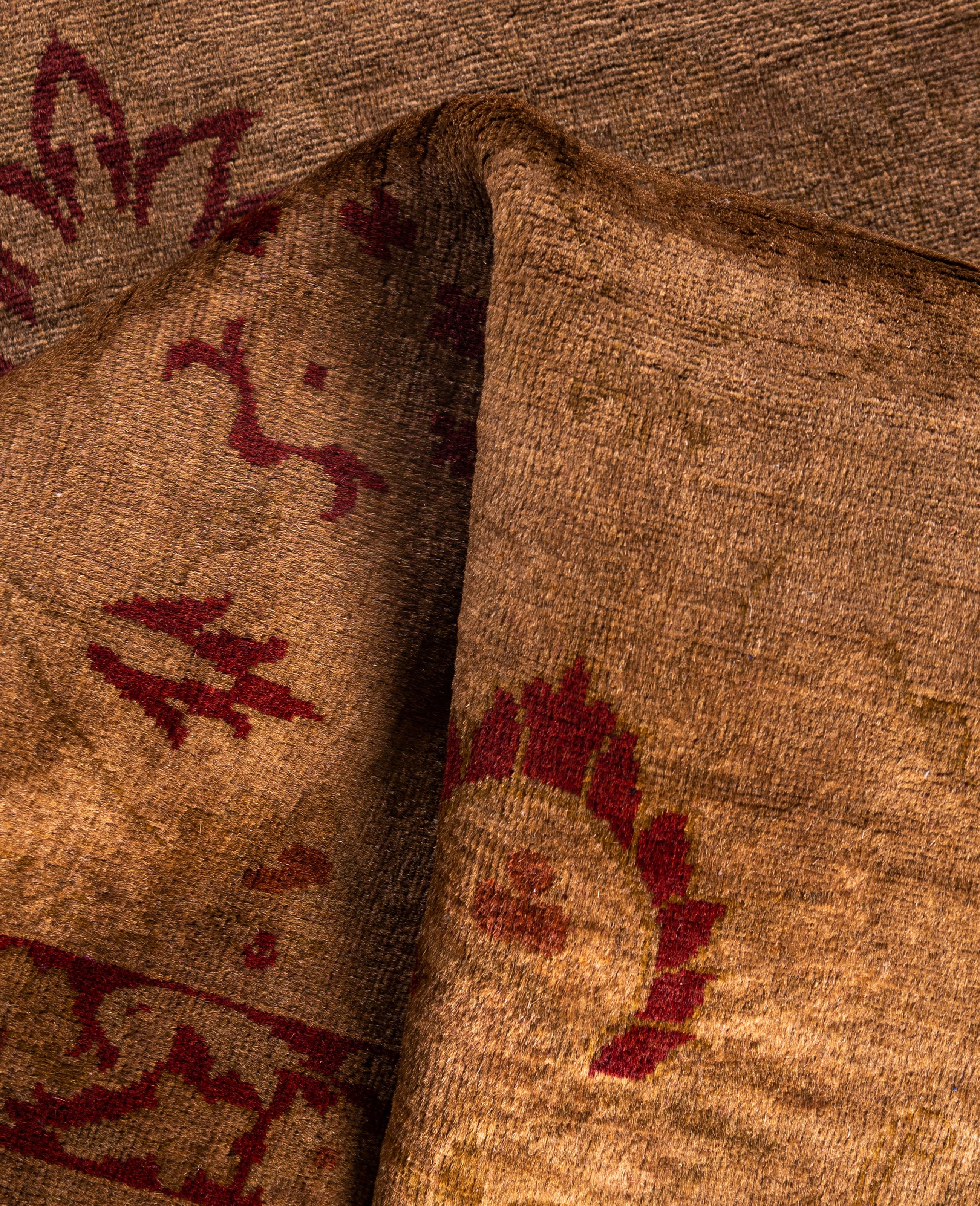 Overdyed One-of-a-Kind Wool Brown Runner 2' 6