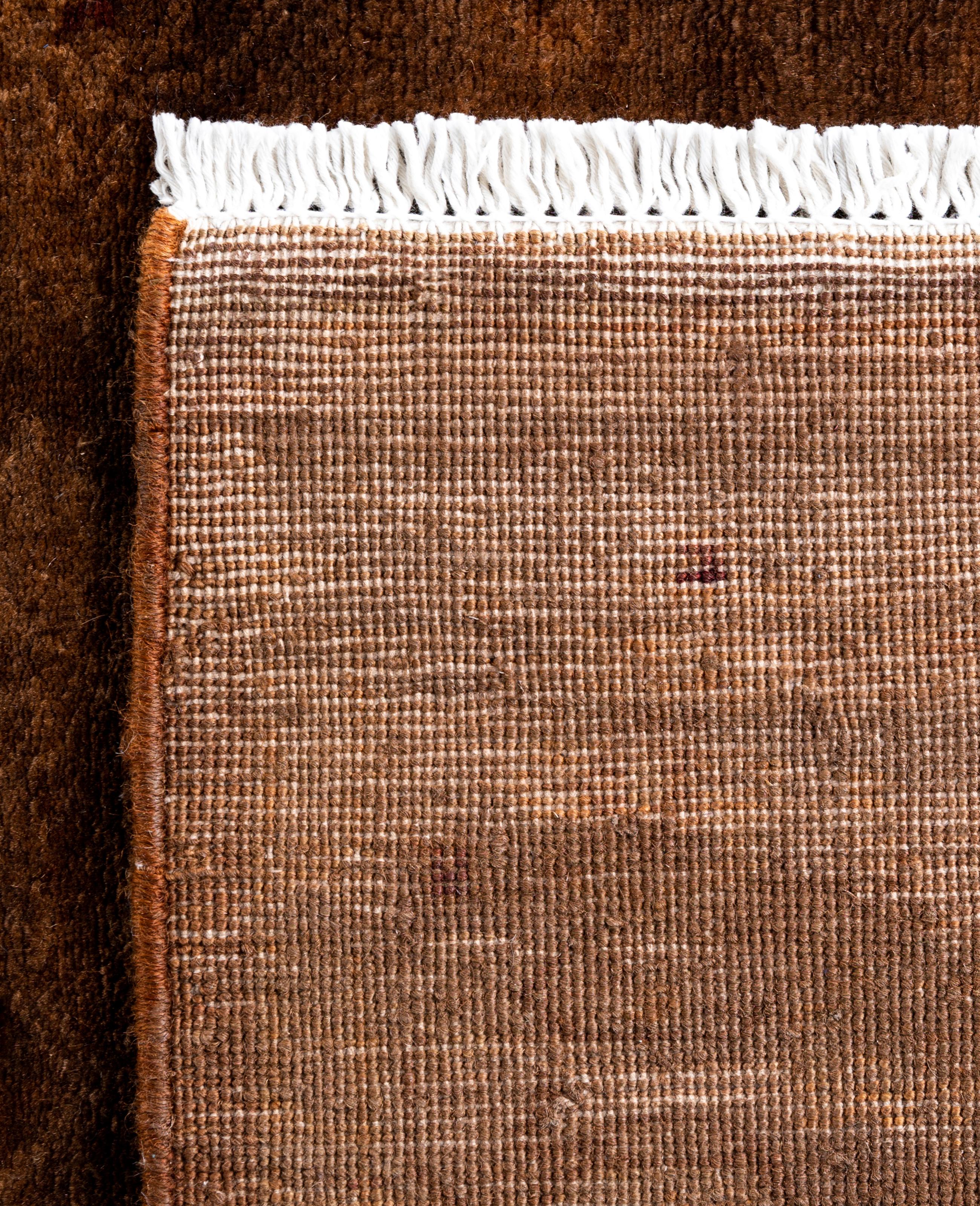 Alfombra de lana Overdyed One-of-a-Kind Marrón 2' 6